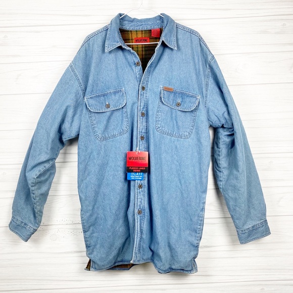 wolverine denim shirt jacket